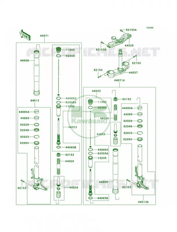 Front Fork Kawasaki MOTOS 600 2012 Ninja ZX-6R  ZX600RCF