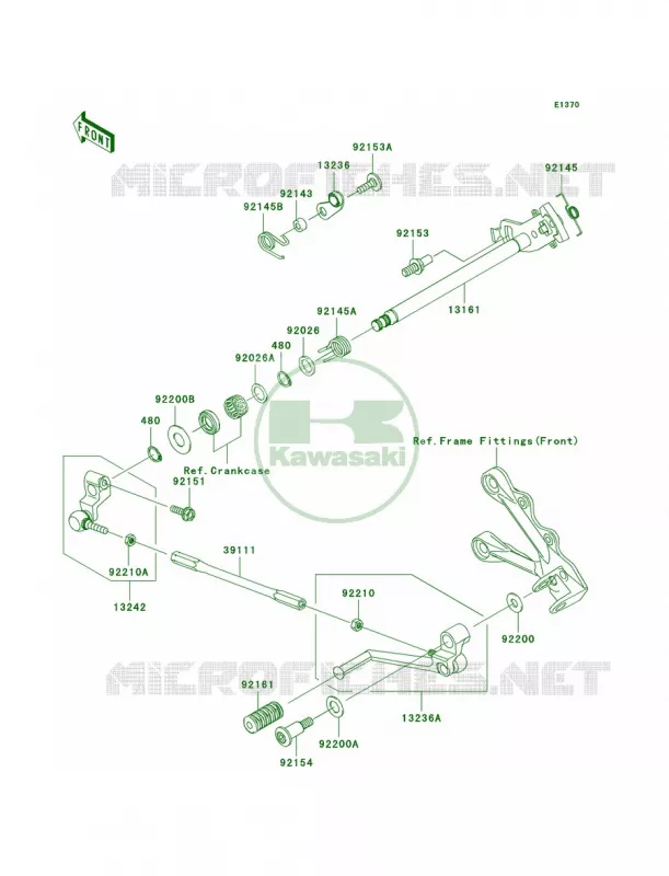 Gear Change Mechanism Kawasaki MOTOS 600 2012 Ninja ZX-6R  ZX600RCF