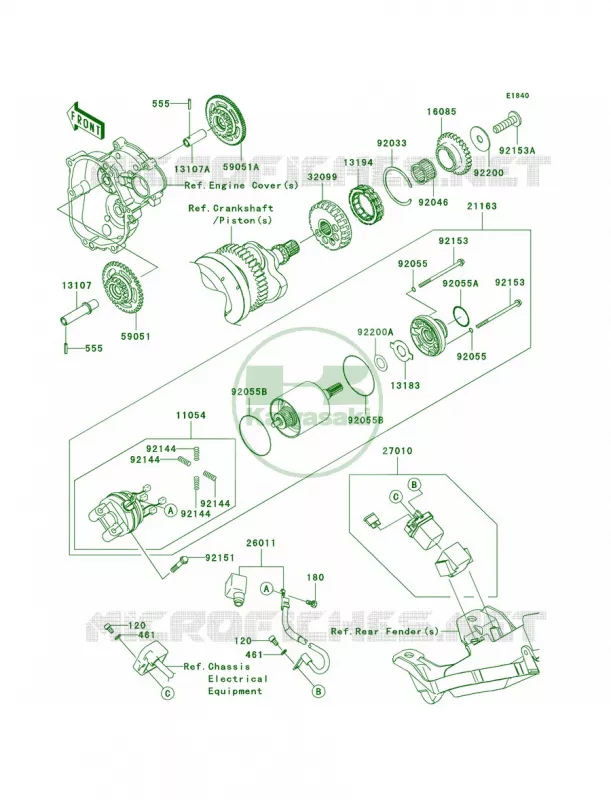 Starter Motor Kawasaki MOTOS 600 2012 Ninja ZX-6R  ZX600RCF