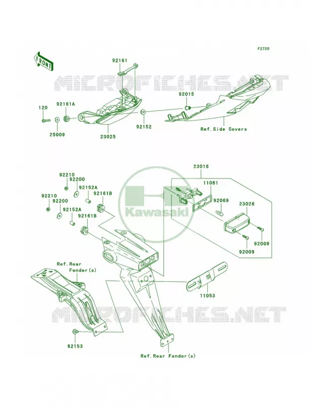 Taillights Kawasaki MOTOS 600 2012 Ninja ZX-6R  ZX600RCF