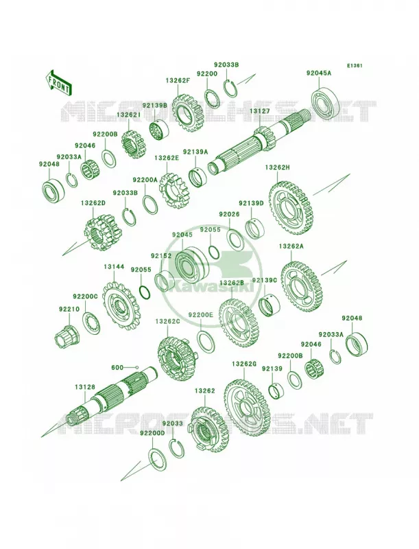Transmission Kawasaki MOTOS 600 2012 Ninja ZX-6R  ZX600RCF