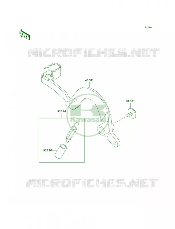 Brake Pedal Kawasaki MOTOS 220 2003 KDX220R  KDX220-A10