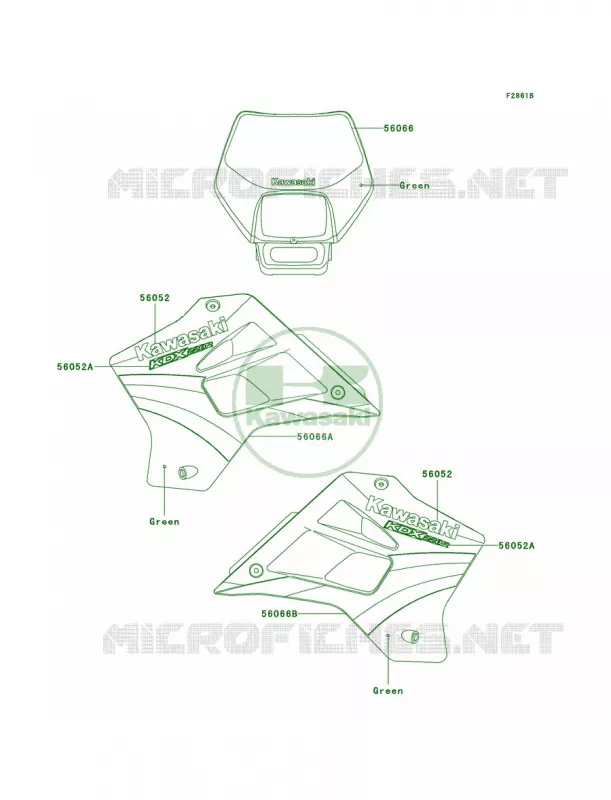 DecalsGreenA12 Kawasaki MOTOS 220 2003 KDX220R  KDX220-A10