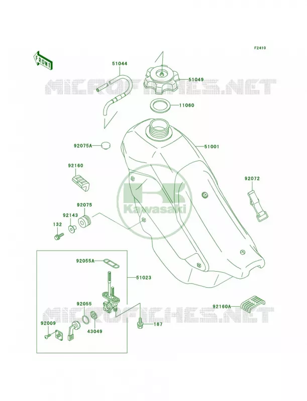 Fuel Tank Kawasaki MOTOS 220 2003 KDX220R  KDX220-A10