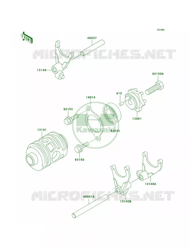 Gear Change DrumShift Forks Kawasaki MOTOS 220 2003 KDX220R  KDX220-A10