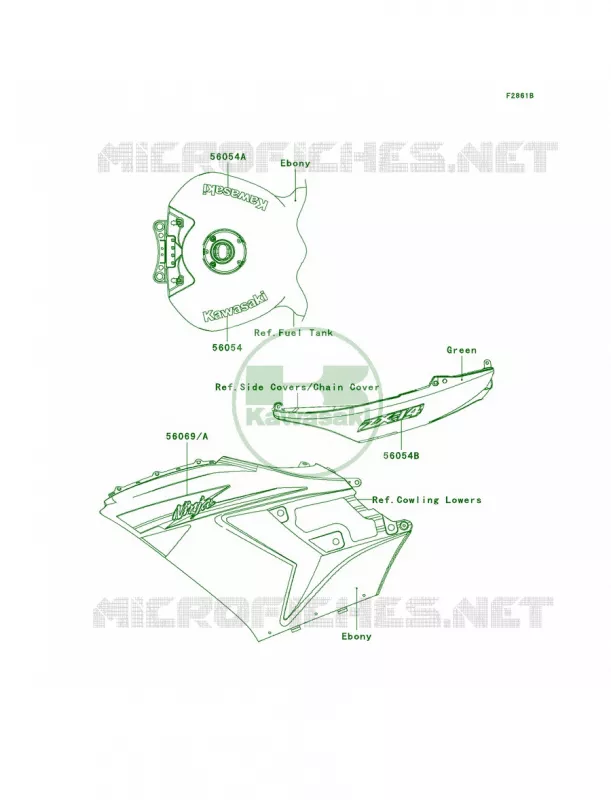 DecalsGreenCBFCAUS Kawasaki MOTOS 1400 2011 Ninja ZX-14  ZX1400CBF