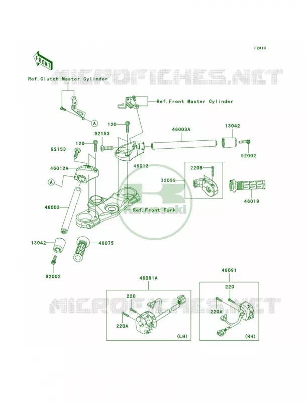 Handlebar Kawasaki MOTOS 1400 2011 Ninja ZX-14  ZX1400CBF