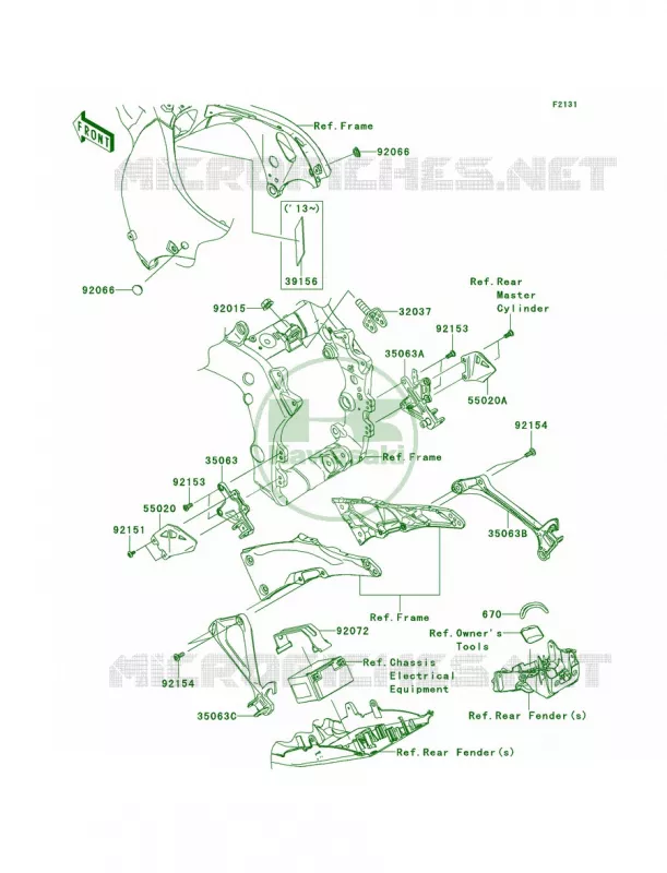 Frame Fittings Kawasaki MOTOS 1000 2011 Ninja ZX-10R  ZX1000JBF