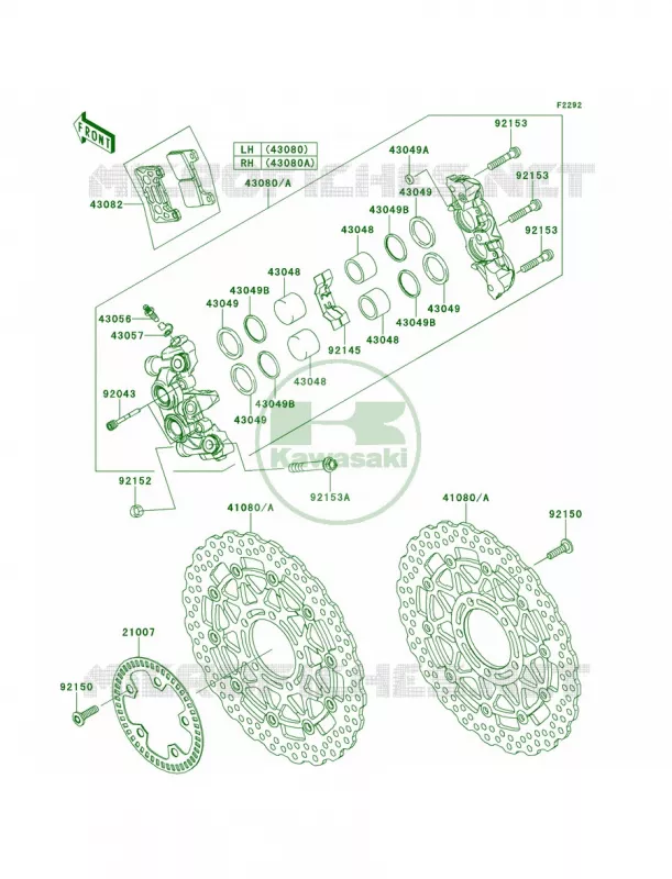 Front Brake Kawasaki MOTOS 1000 2011 Ninja ZX-10R  ZX1000JBF