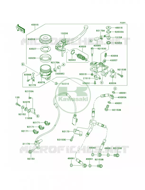 Front Master Cylinder Kawasaki MOTOS 1000 2011 Ninja ZX-10R  ZX1000JBF
