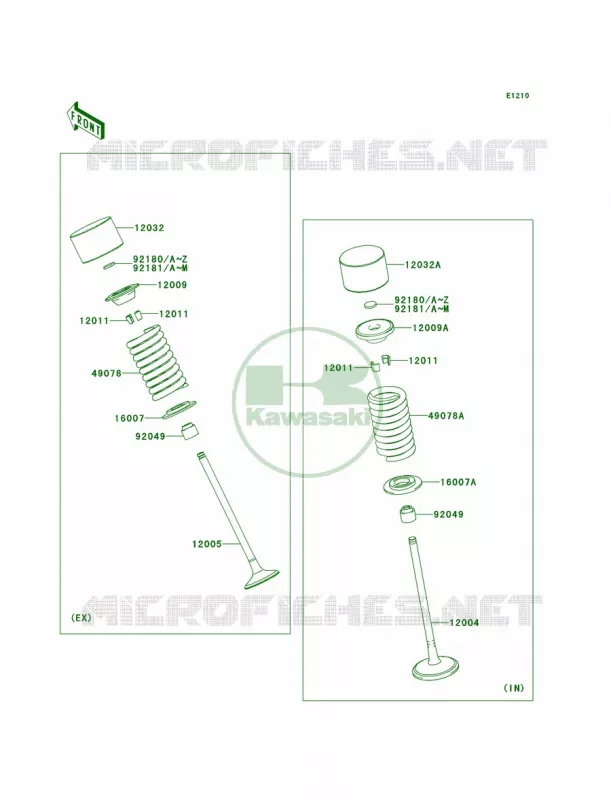 Valves Kawasaki MOTOS 1000 2011 Ninja ZX-10R  ZX1000JBF