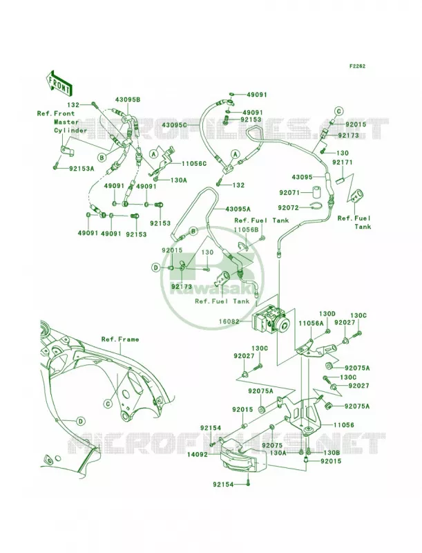Brake Piping Kawasaki MOTOS 1000 2011 Ninja ZX-10R ABS  ZX1000KBF