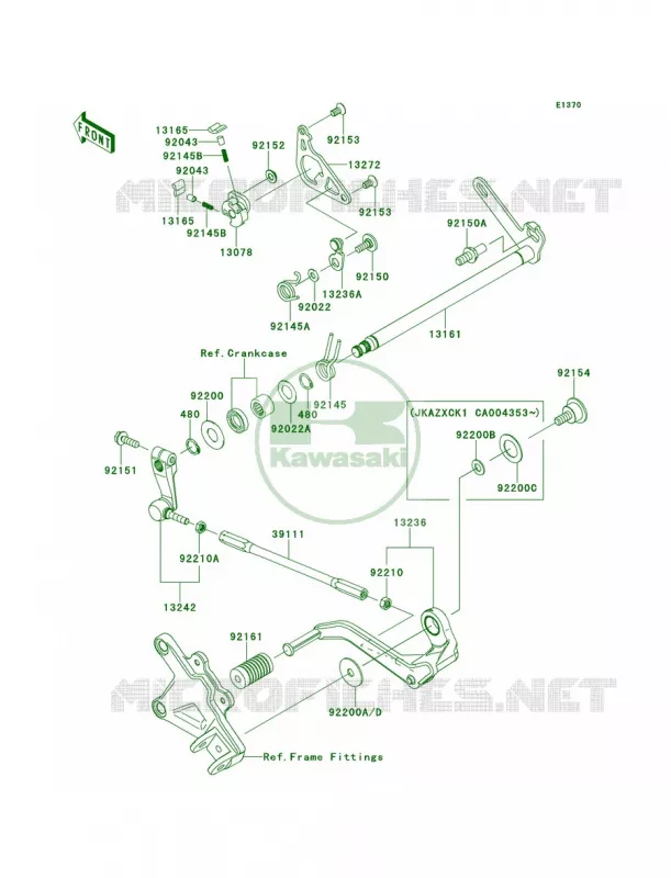 Gear Change Mechanism Kawasaki MOTOS 1000 2011 Ninja ZX-10R ABS  ZX1000KBF