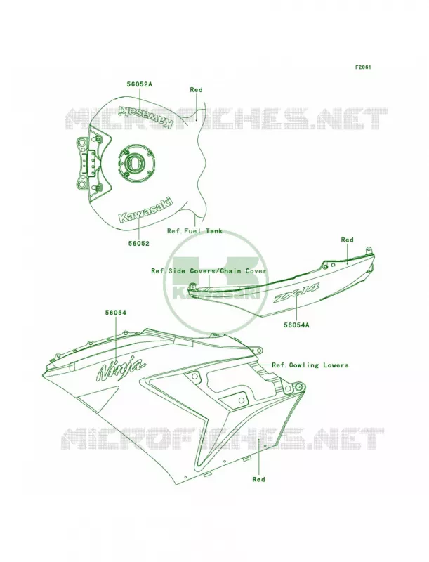 DecalsRedCAF Kawasaki MOTOS 1400 2010 Ninja ZX-14  ZX1400CAF