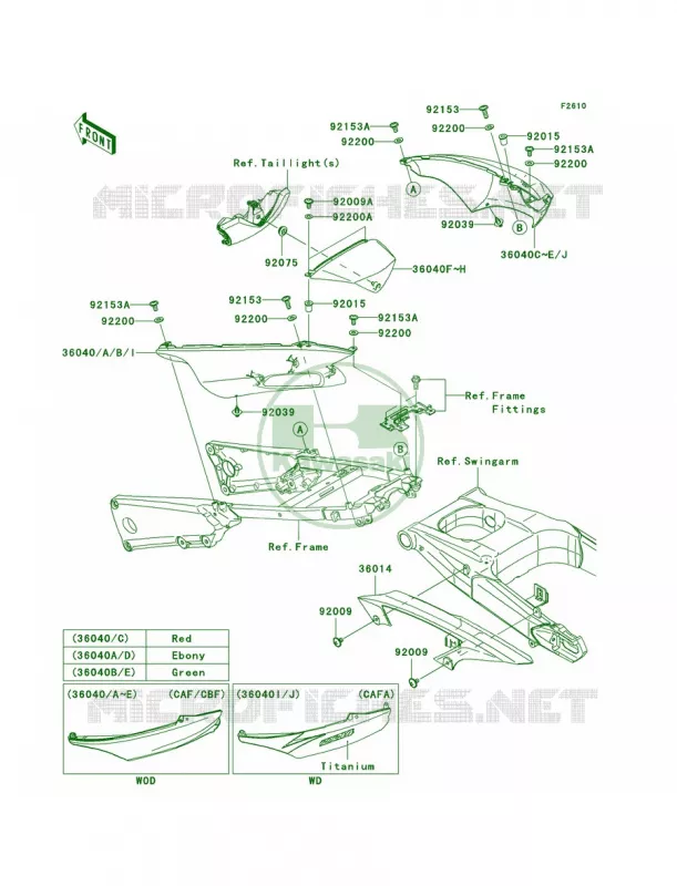 Side CoversChain Cover Kawasaki MOTOS 1400 2010 Ninja ZX-14  ZX1400CAF