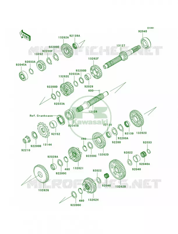 Transmission Kawasaki MOTOS 1400 2010 Ninja ZX-14  ZX1400CAF