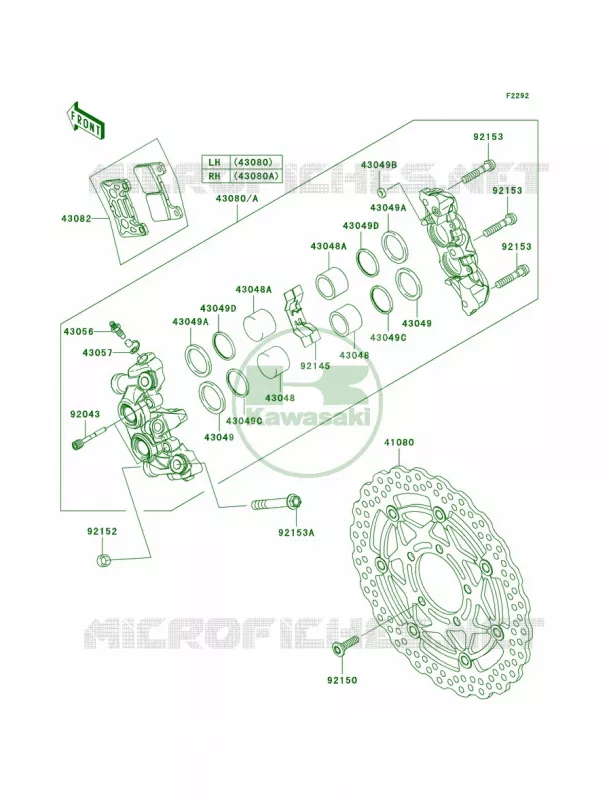 Front Brake Kawasaki MOTOS 1000 2010 Ninja ZX-10R  ZX1000FAF