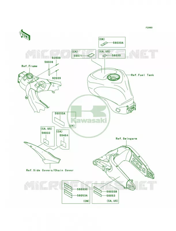 Labels Kawasaki MOTOS 1000 2010 Ninja ZX-10R  ZX1000FAF