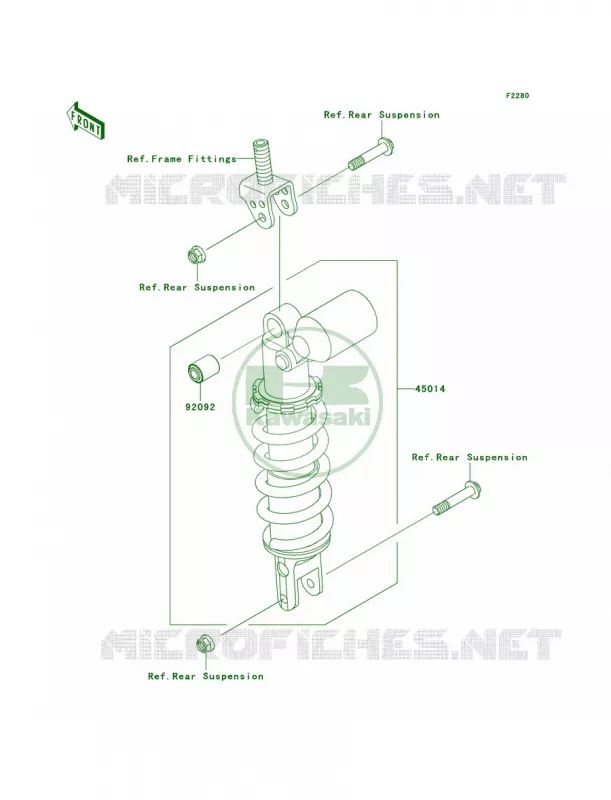 Shock Absorbers Kawasaki MOTOS 1000 2010 Ninja ZX-10R  ZX1000FAF