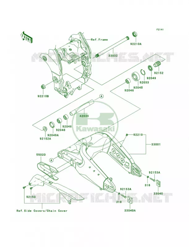 Swingarm Kawasaki MOTOS 1000 2010 Ninja ZX-10R  ZX1000FAF