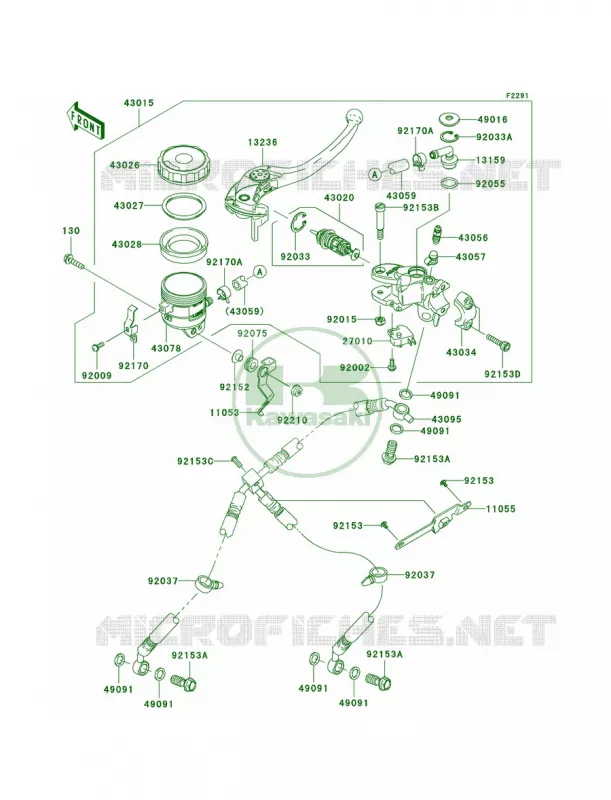 Front Master Cylinder Kawasaki MOTOS 1000 2009 Ninja ZX-10R  ZX1000E9F