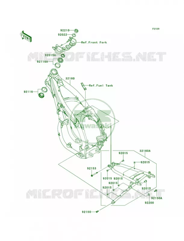 Frame Kawasaki MOTOS 450 2014 KLX450R  KLX450AEF