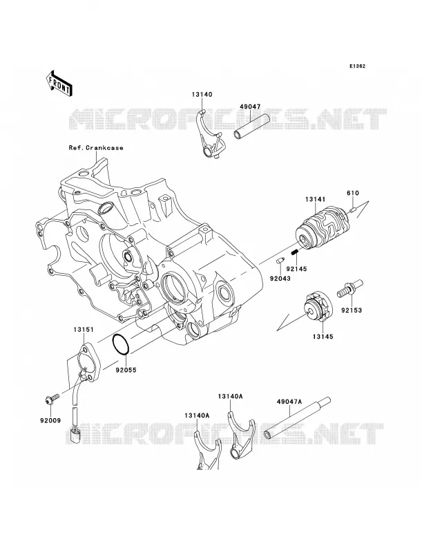 Gear Change DrumShift Forks Kawasaki MOTOS 450 2014 KLX450R  KLX450AEF