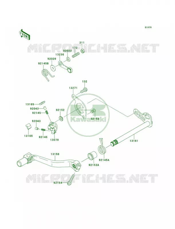 Gear Change Mechanism Kawasaki MOTOS 450 2014 KLX450R  KLX450AEF
