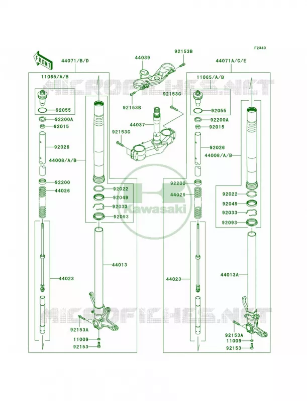 Front Fork Kawasaki MOTOS 1000 2008 Ninja ZX-10R  ZX1000E8F