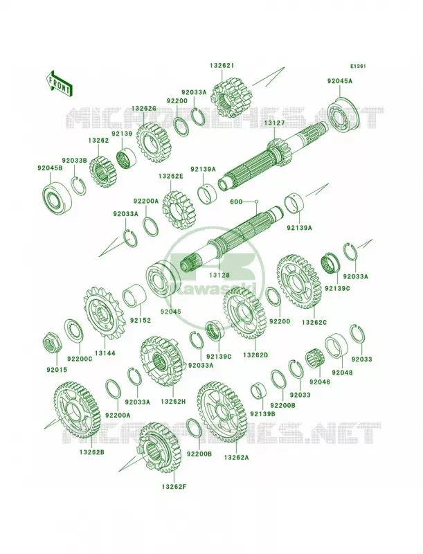 Transmission Kawasaki MOTOS 1000 2008 Ninja ZX-10R  ZX1000E8F