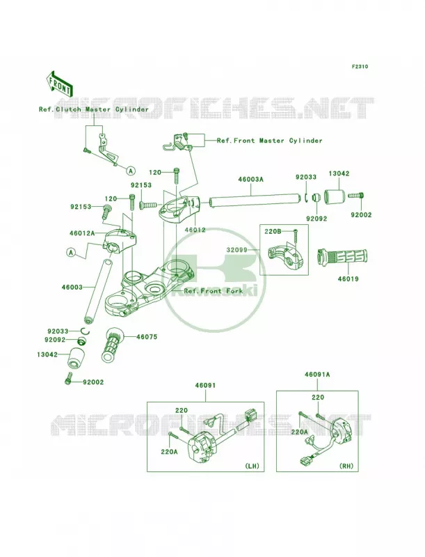 Handlebar Kawasaki MOTOS 1400 2008 Ninja ZX-14  ZX1400C8F