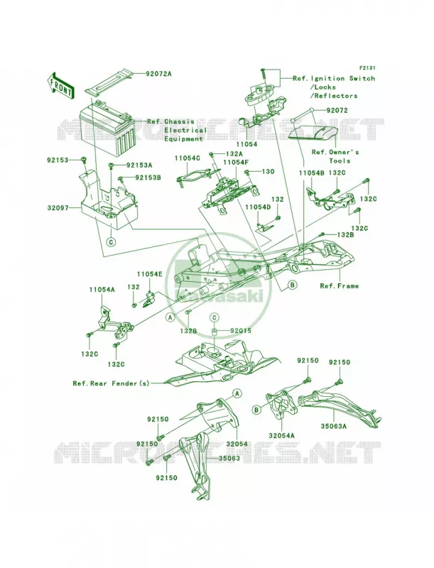 Frame FittingsRear Kawasaki MOTOS 600 2008 Ninja ZX-6R  ZX600P8F