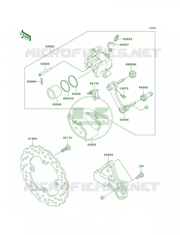 Rear Brake Kawasaki MOTOS 600 2008 Ninja ZX-6R  ZX600P8F