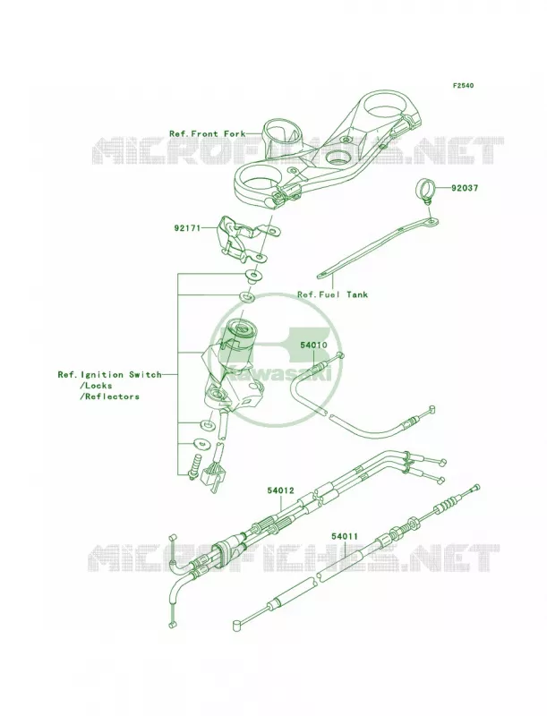 Cables Kawasaki MOTOS 1000 2007 Ninja ZX-10R  ZX1000D7FA