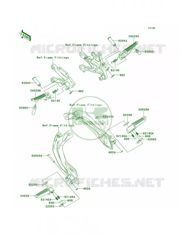 Footrests Kawasaki MOTOS 1000 2007 Ninja ZX-10R  ZX1000D7FA