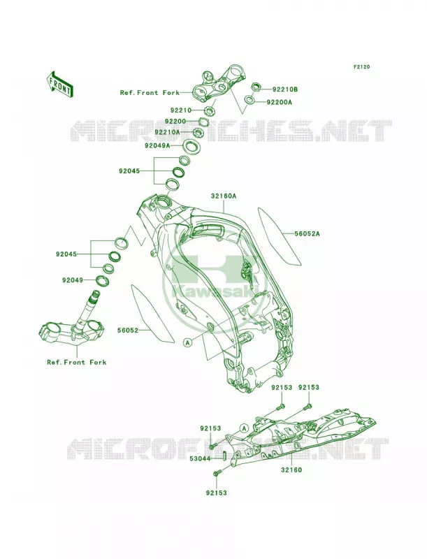 Frame Kawasaki MOTOS 1000 2007 Ninja ZX-10R  ZX1000D7FA