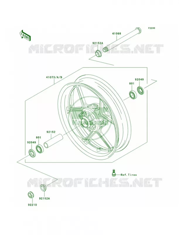 Front Wheel Kawasaki MOTOS 1000 2007 Ninja ZX-10R  ZX1000D7FA