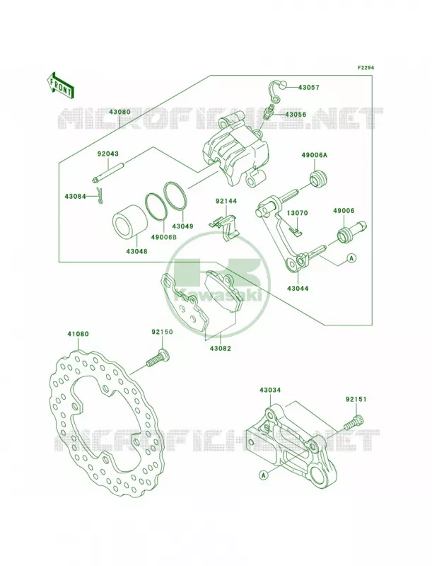 Rear Brake Kawasaki MOTOS 1000 2007 Ninja ZX-10R  ZX1000D7FA