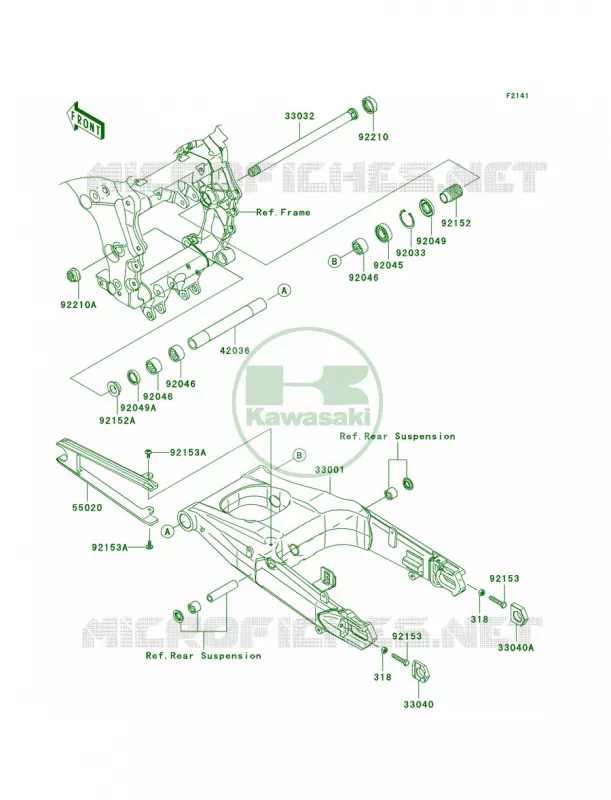 Swingarm Kawasaki MOTOS 1400 2007 Ninja ZX-14  ZX1400A7F