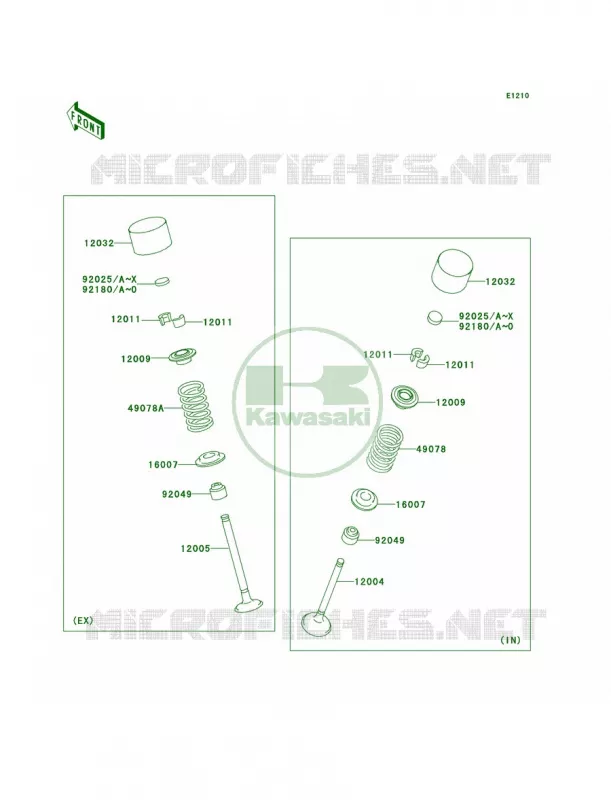 Valves Kawasaki MOTOS 1400 2007 Ninja ZX-14  ZX1400A7F