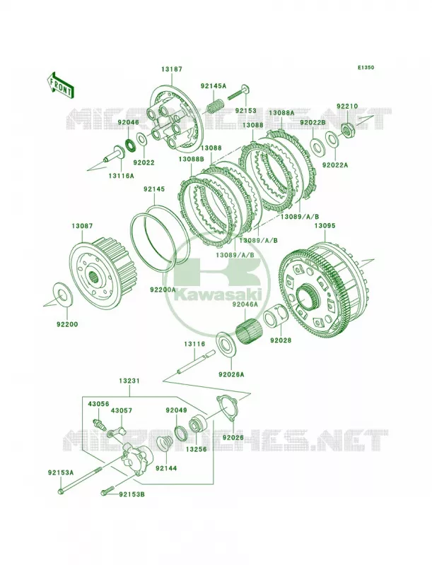 Clutch Kawasaki MOTOS 1400 2007 Ninja ZX-14  ZX1400A7FA