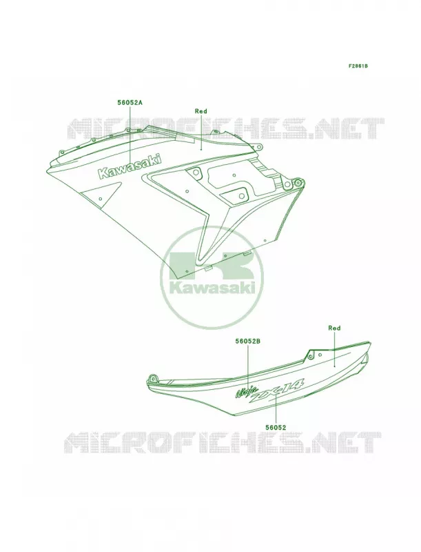 DecalsRedA6F Kawasaki MOTOS 1400 2007 Ninja ZX-14  ZX1400A7FA