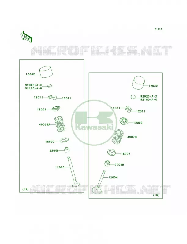 Valves Kawasaki MOTOS 1400 2007 Ninja ZX-14  ZX1400A7FA