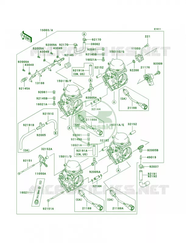 Carburetor Kawasaki MOTOS 600 2007 ZZR600  ZX600J7F