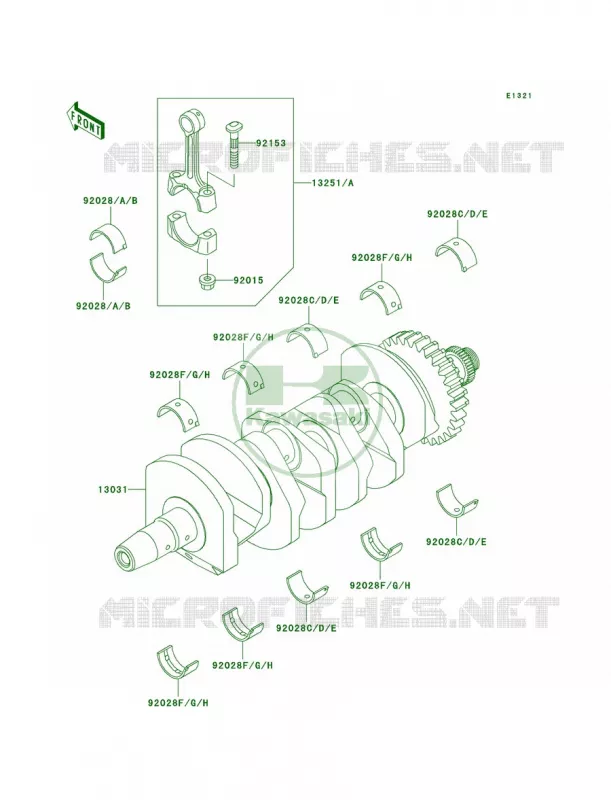 Crankshaft Kawasaki MOTOS 600 2007 ZZR600  ZX600J7F