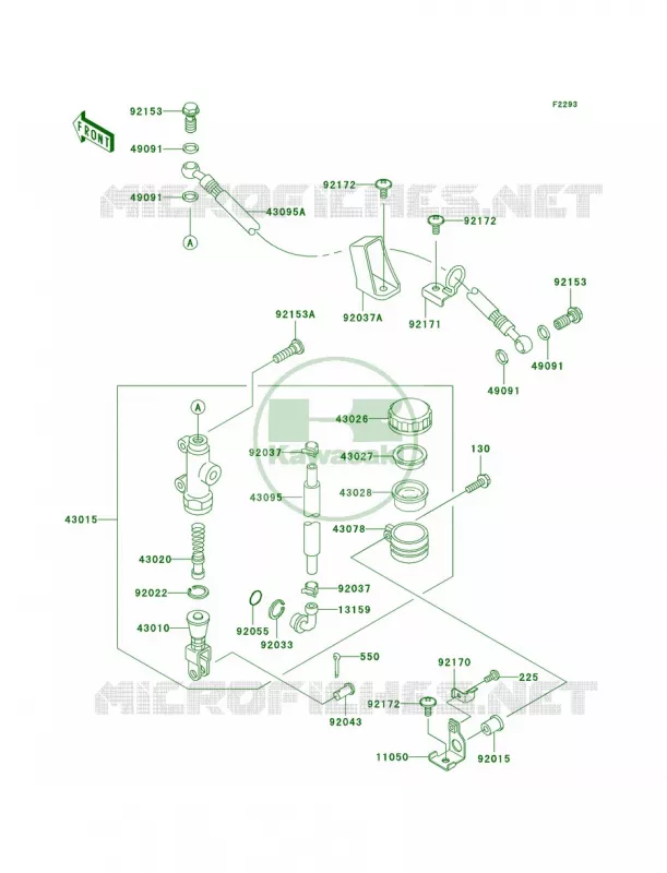 Rear Master Cylinder Kawasaki MOTOS 600 2007 ZZR600  ZX600J7F