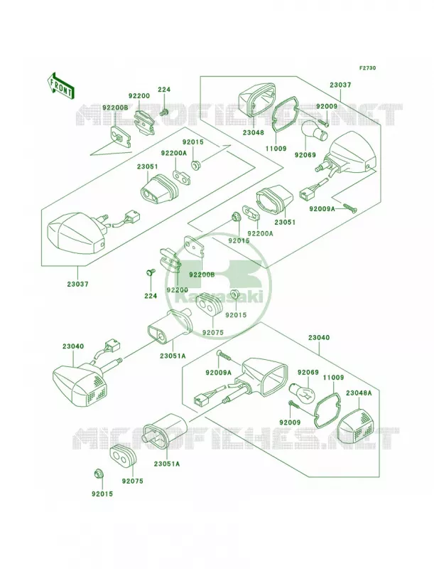 Turn Signals Kawasaki MOTOS 600 2007 ZZR600  ZX600J7F