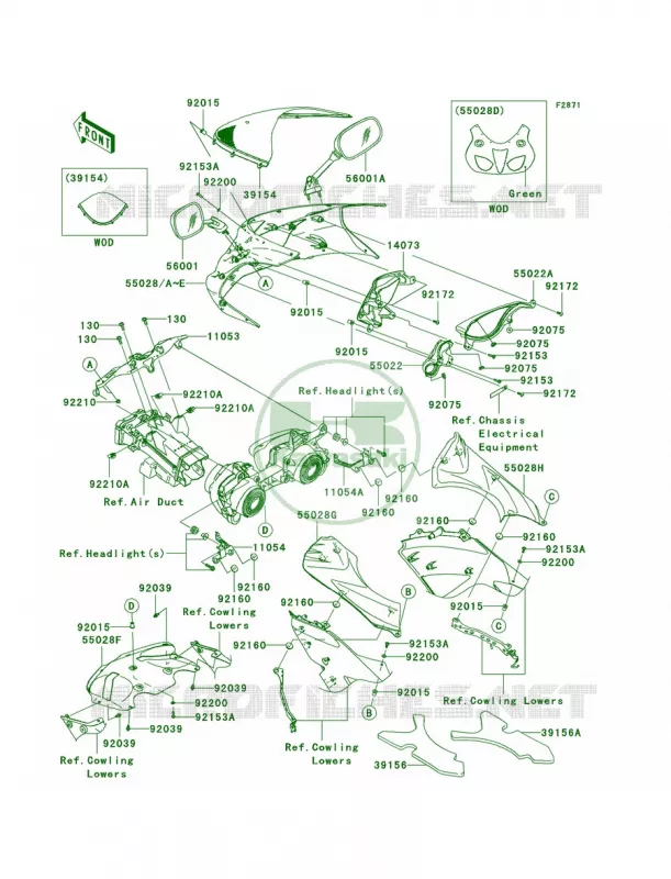 Cowling Kawasaki MOTOS 600 2007 Ninja ZX-6R  ZX600P7F