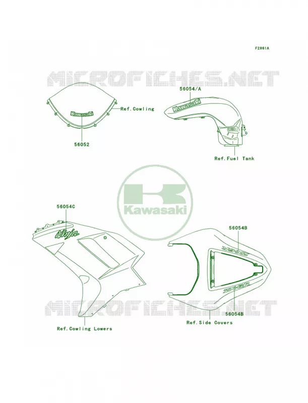DecalsEbonyP7F Kawasaki MOTOS 600 2007 Ninja ZX-6R  ZX600P7F
