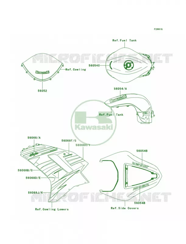 DecalsEbonyP8FA Kawasaki MOTOS 600 2007 Ninja ZX-6R  ZX600P7F